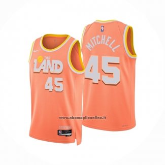 Maglia Cleveland Cavaliers Donovan Mitchell No 45 Citta 2025-26 Arancione
