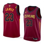 Maglia Cleveland Cavaliers Lebron James NO 23 Icon 2017-18 Finals Bound Rosso