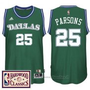 Maglia Dallas Mavericks Chandler Parsons NO 25 Throwback Verde