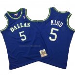 Maglia Dallas Mavericks Jason Kidd NO 5 Mitchell & Ness Hardwood Classics Blu