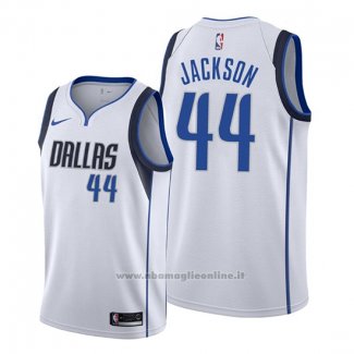 Maglia Dallas Mavericks Justin Jackson NO 44 Association Bianco