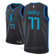 Maglia Dallas Mavericks Luka Doncic NO 77 Citta 2018-19 Blu