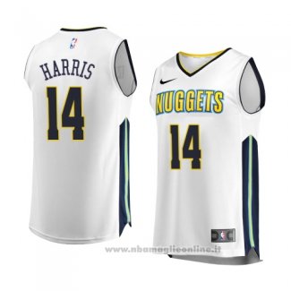 Maglia Denver Nuggets Gary Harris NO 14 Association 2017-18 Bianco