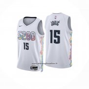 Maglia Denver Nuggets Nikola Jokic #15 Citta 2024-25 Bianco