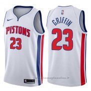 Maglia Detroit Pistons Blake Griffin NO 23 Association 2017-18 Bianco