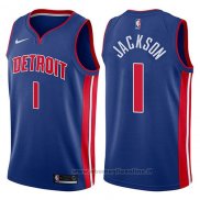Maglia Detroit Pistons Reggie Jackson NO 1 Icon 2017-18 Blu
