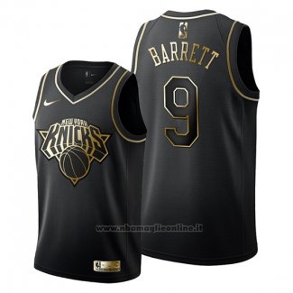 Maglia Golden Edition New York Knicks R.j. Barrett NO 9 Nero