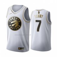 Maglia Golden Edition Toronto Raptors Kyle Lowry NO 7 Bianco