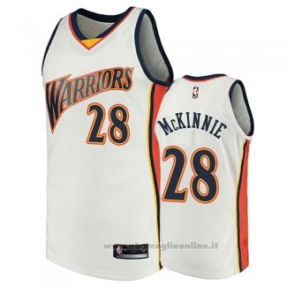 Maglia Golden State Warriors Alfonzo Mckinnie NO 28 2009-10 Hardwood Classics Bianco