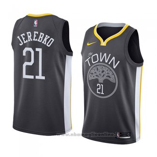 Maglia Golden State Warriors Jonas Jerebko NO 21 Statement 2018-19 Nero