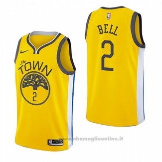 Maglia Golden State Warriors Jordan Bell NO 2 Earned 2018-19 Giallo