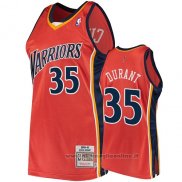 Maglia Golden State Warriors Kevin Durant NO 35 2009-10 Hardwood Classics Arancione