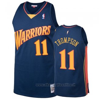 Maglia Golden State Warriors Klay Thompson NO 11 2009-10 Hardwood Classics Blu