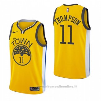 Maglia Golden State Warriors Klay Thompson NO 11 Earned 2018-19 Giallo