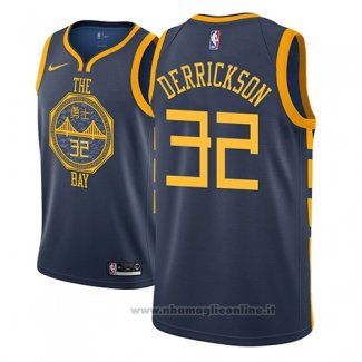 Maglia Golden State Warriors Marcus Derrickson NO 32 Citta 2018-19 Blu