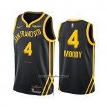 Maglia Golden State Warriors Moses Moody #4 Citta 2023-24 Nero