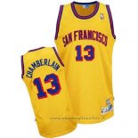 Maglia Golden State Warriors Wilt Chamberlain NO 13 Throwback Giallo