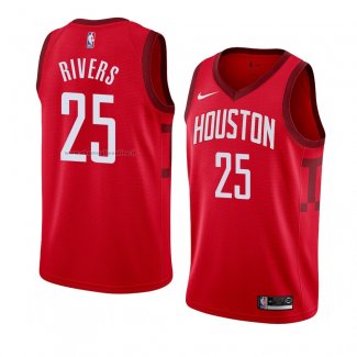 Maglia Houston Rockets Austin Rivers NO 25 Earned 2018-19 Rosso