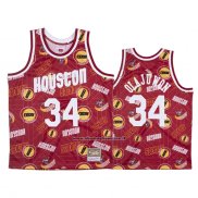 Maglia Houston Rockets Hakeem Olajuwon #34 Hardwood Classics Tear Up Pack Rosso