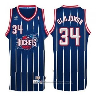 Maglia Houston Rockets Hakeem Olajuwon NO 34 Throwback Blu