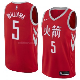 Maglia Houston Rockets Troy Williams NO 5 Citta 2018 Rosso