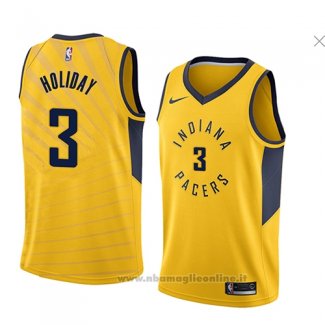 Maglia Indiana Pacers Aaron Holiday NO 3 Statement 2018 Giallo