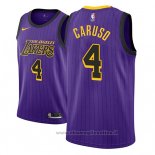 Maglia Los Angeles Lakers Alex Caruso NO 4 Citta 2018 Viola