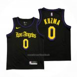 Maglia Los Angeles Lakers Kyle Kuzma #0 Citta 2019-20 Nero