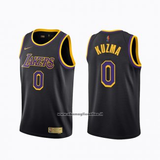 Maglia Los Angeles Lakers Kyle Kuzma #0 Earned 2020-21 Nero