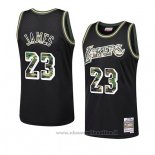 Maglia Los Angeles Lakers Lebron James NO 23 Camuffamento Nero