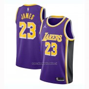 Maglia Los Angeles Lakers Lebron James #23 Statement 2020-21 Viola