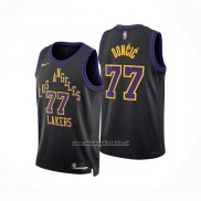 Maglia Los Angeles Lakers Luka Doncic No 77 Citta 2025-26 Nero