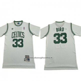 Maglia Manica Corta Boston Celtics Larry Bird No 33 Bianco