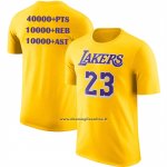 Maglia Manica Corta Los Angeles Lakers James No 23 Commemorative Giallo1