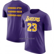 Maglia Manica Corta Los Angeles Lakers James No 23 Commemorative Viola1