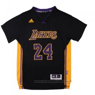 Maglia Manica Corta Los Angeles Lakers Kobe Bryant NO 24 Nero