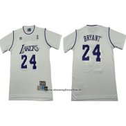 Maglia Manica Corta Los Angeles Lakers Kobe Bryant No 24 Bianco