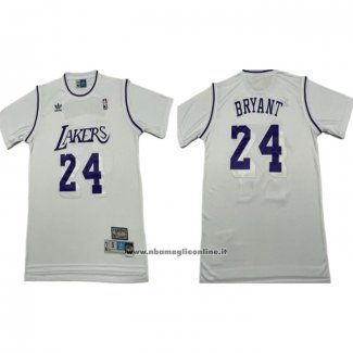 Maglia Manica Corta Los Angeles Lakers Kobe Bryant No 24 Bianco
