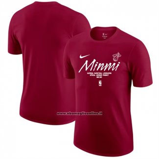 Maglia Manica Corta Miami Heat Rosso