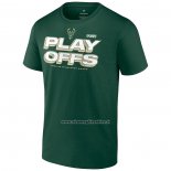 Maglia Manica Corta Milwaukee Bucks 2023 NBA Playoffs Verde