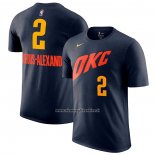 Maglia Manica Corta Oklahoma City Thunder Shai Gilgeous-Alexander Citta 2023-24 Blu