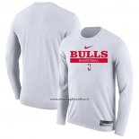 Maglia Manica Lunga Chicago Bulls Practice Performance 2022-23 Bianco