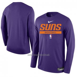 Maglia Manica Lunga Phoenix Suns Practice Performance 2022-23 Viola