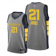 Maglia Memphis Grizzlies Tyus Jones NO 21 Citta Grigio