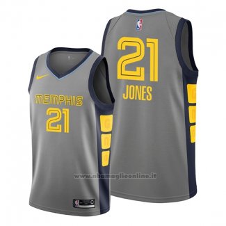 Maglia Memphis Grizzlies Tyus Jones NO 21 Citta Grigio