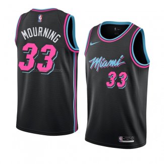 Maglia Miami Heat Alonzo Mourning NO 33 Citta 2018-19 Nero