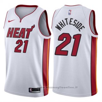 Maglia Miami Heat Hassan Whiteside NO 21 2017-18 Bianco