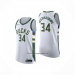 Maglia Milwaukee Bucks Giannis Antetokounmpo No 34 Association 2025-26 Bianco