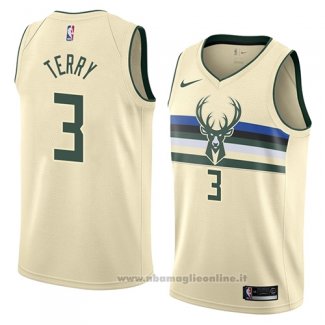 Maglia Milwaukee Bucks Jason Terry NO 3 Citta 2018 Crema