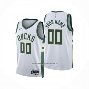 Maglia Milwaukee Bucks Personalizzate Association 2024-25 Bianco
